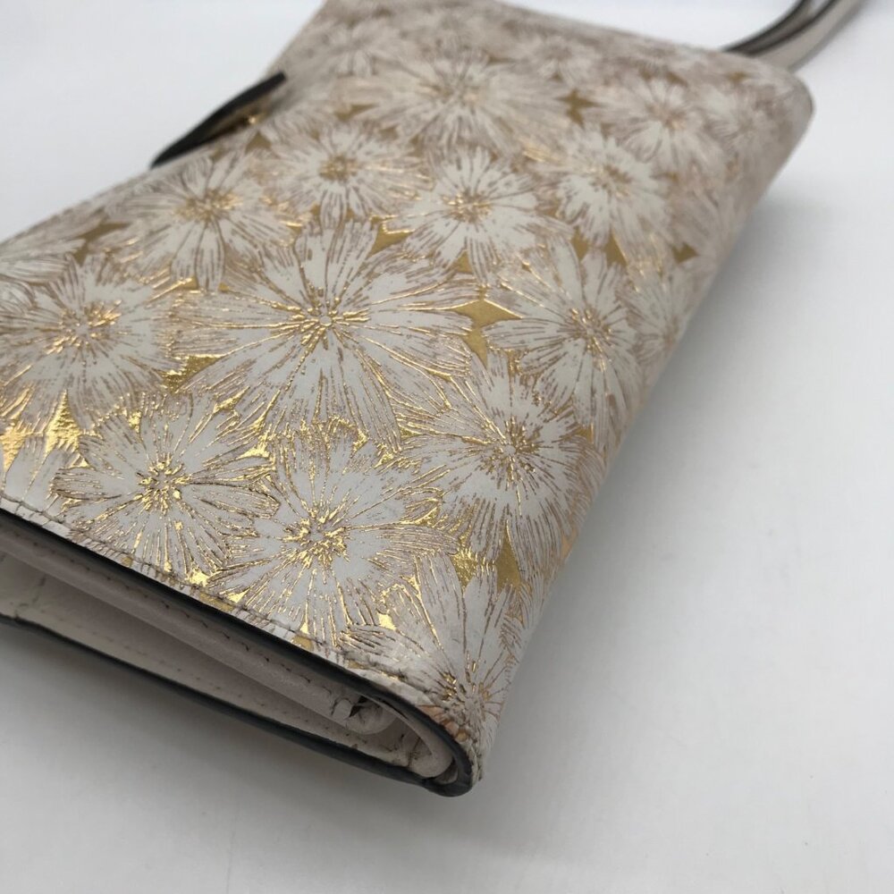 Michael Kors Gold Floral Embossed Leather Karla Wristlet - Picture 8 of 12